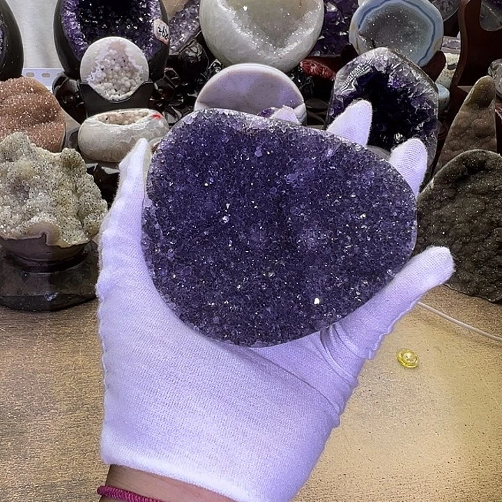 紫晶珠宝半成品未镶嵌元宝盘23