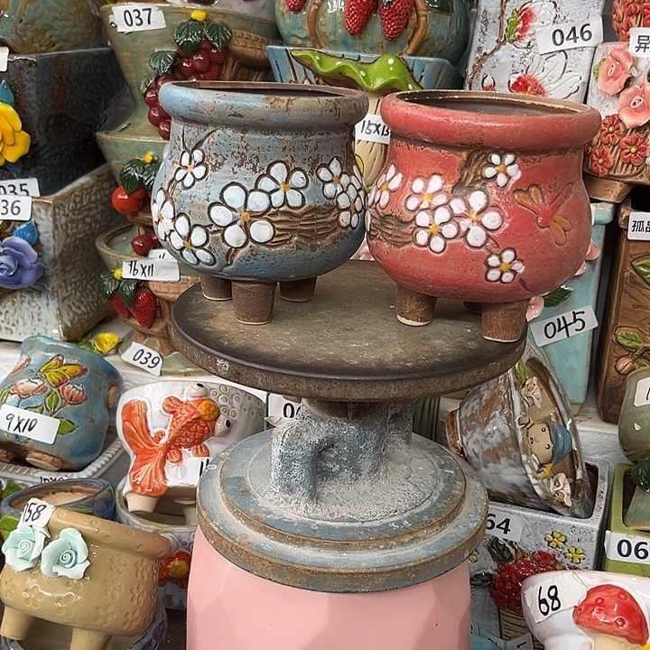 紫砂花盆粗陶材质多肉花盆