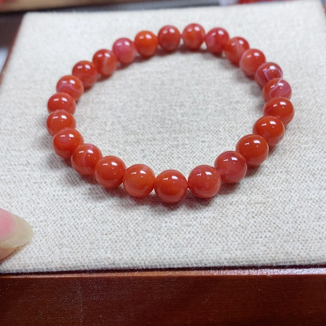 南红玛瑙未镶嵌手串卡8