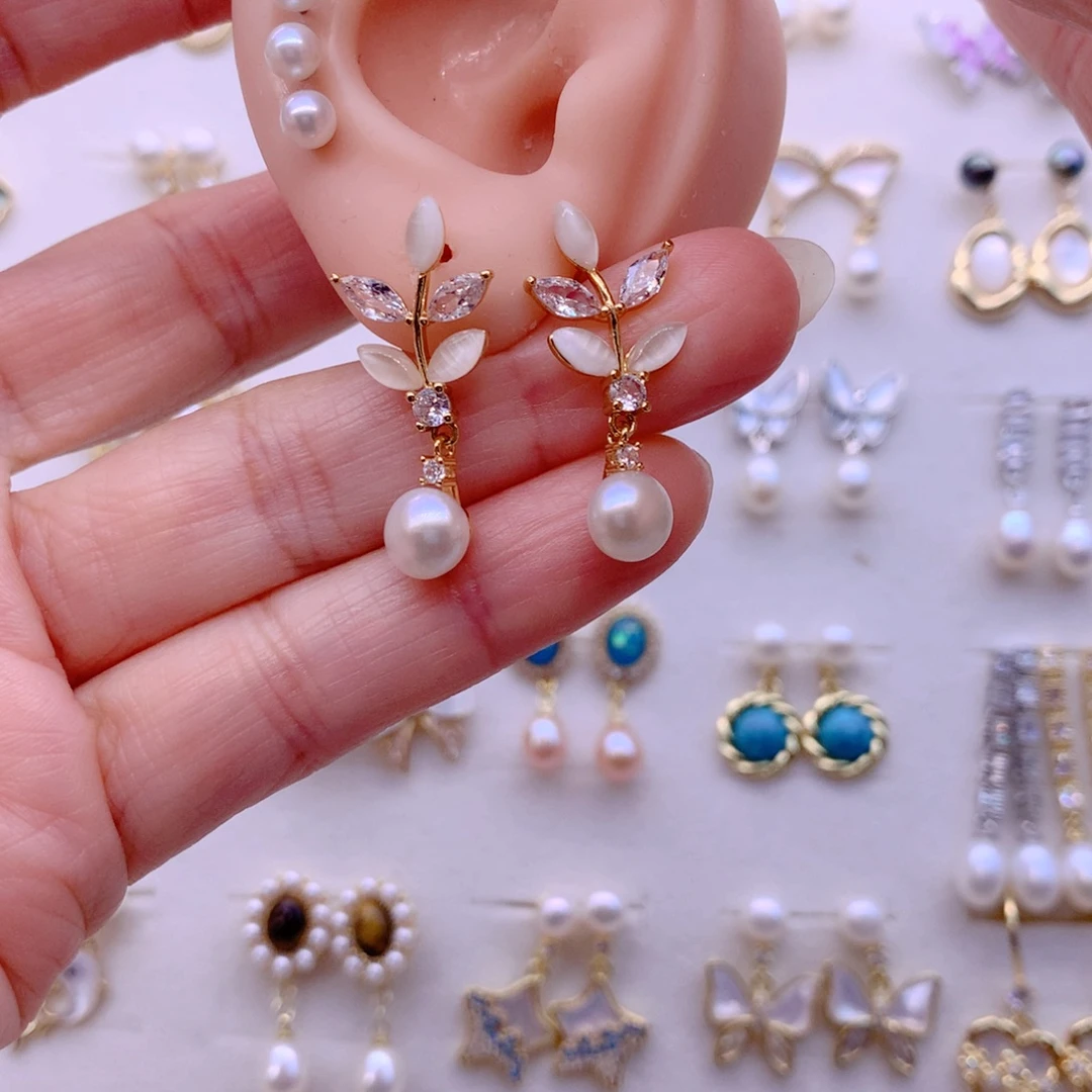 耳饰合金淡水珍珠