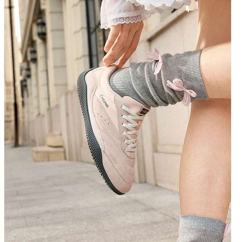 张艺凡同款扁扁鞋361运动鞋T头鞋女秋季新款薄底休闲板鞋德训鞋