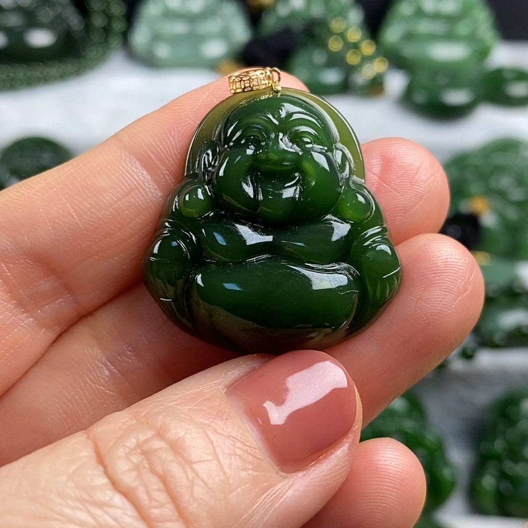 和田玉（碧玉）未镶嵌颈饰31mm