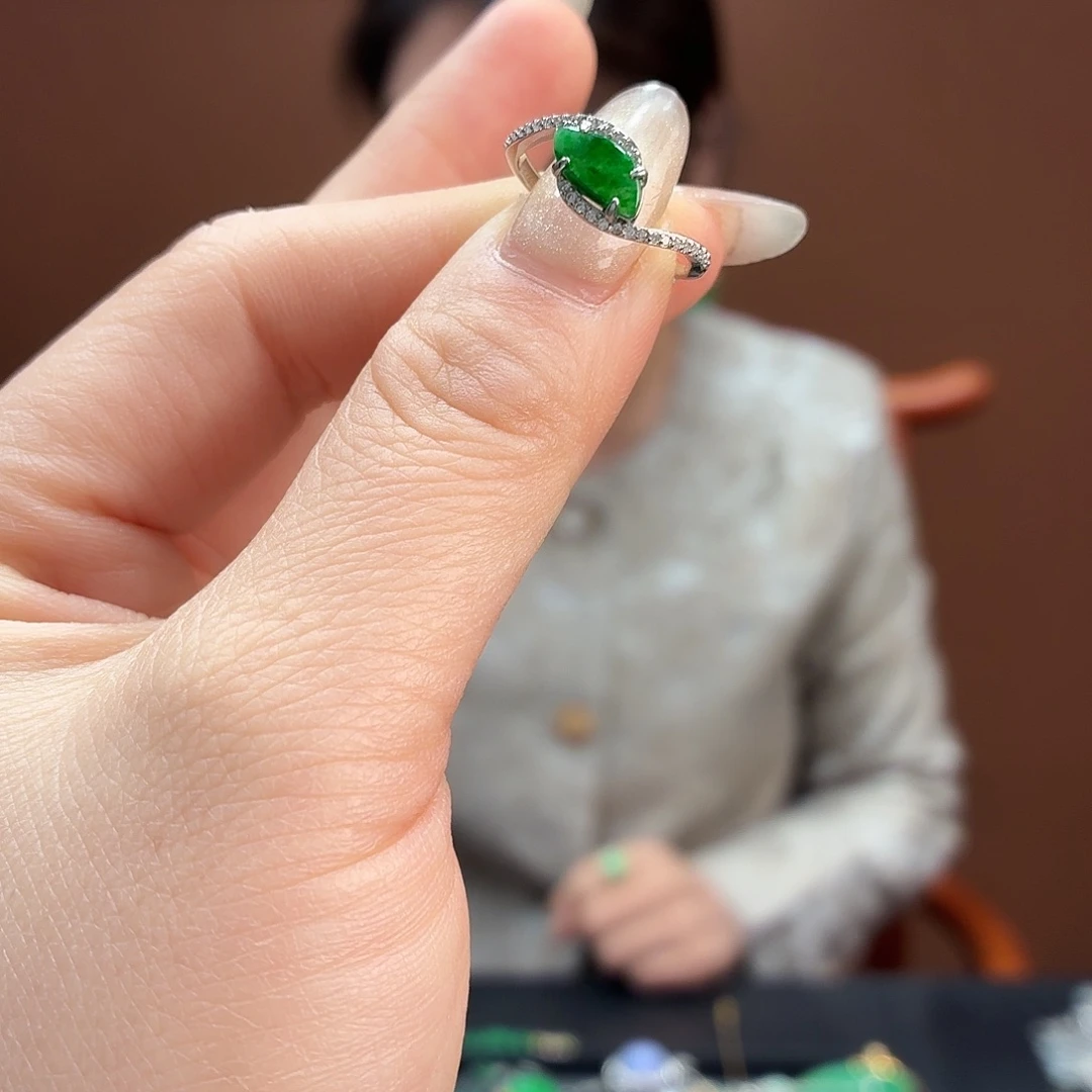 翡翠银S925镶嵌戒指