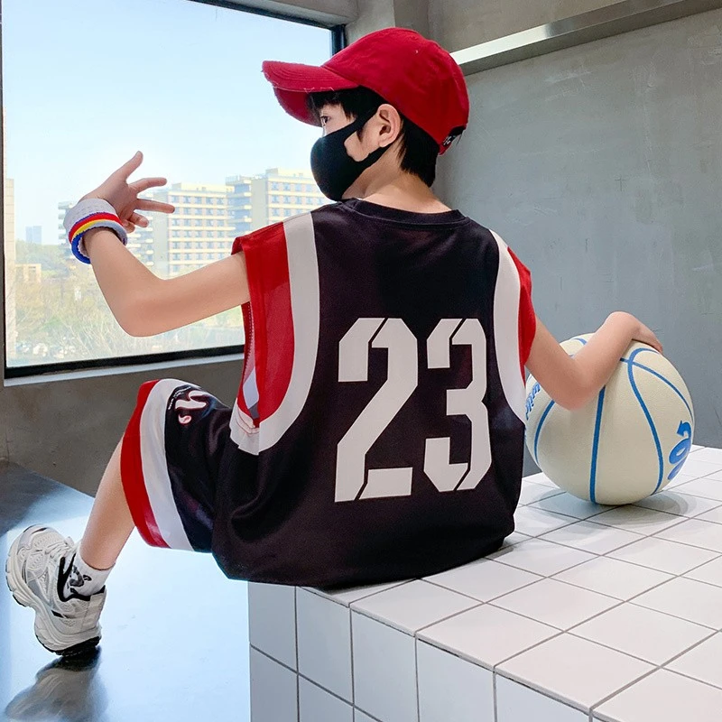 男童夏装背心套装2025新款大童夏季男孩薄款儿童无袖速干运动球服