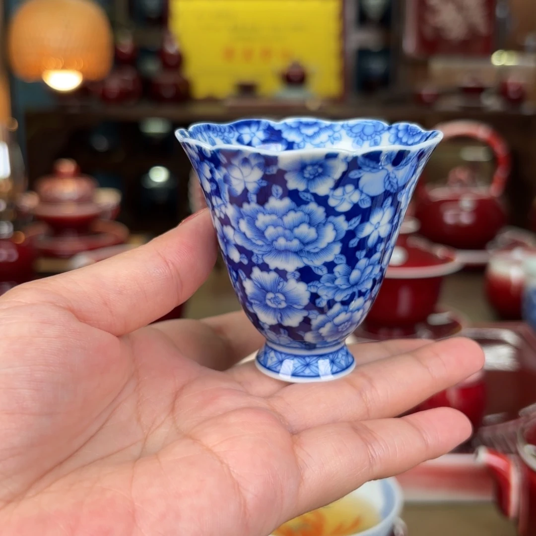 闻轩坊柴窑 精工万花闻香杯