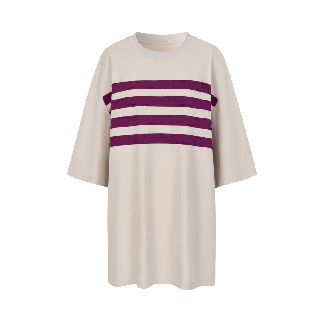 ANNAMOOER · 设计师品牌两色破洞条纹T恤 AM72Z10/Z11