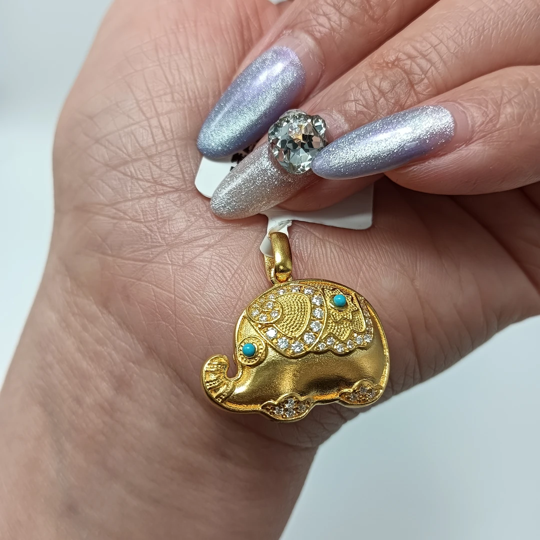 【金吊坠】点钻小象吊坠黄金5G足金999精致时尚有附加【288/208】