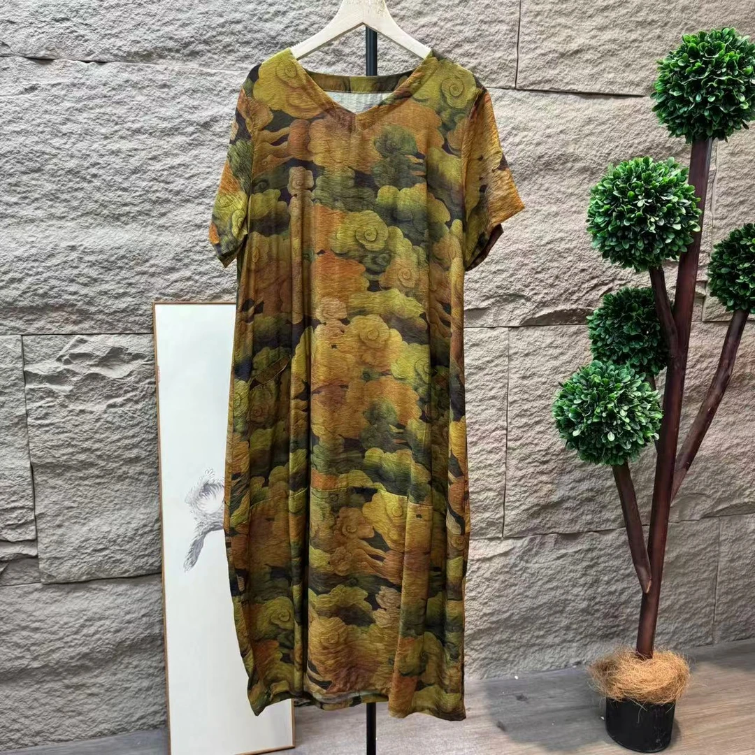 8982新款夏季优雅减龄清爽碎花连衣裙QZ