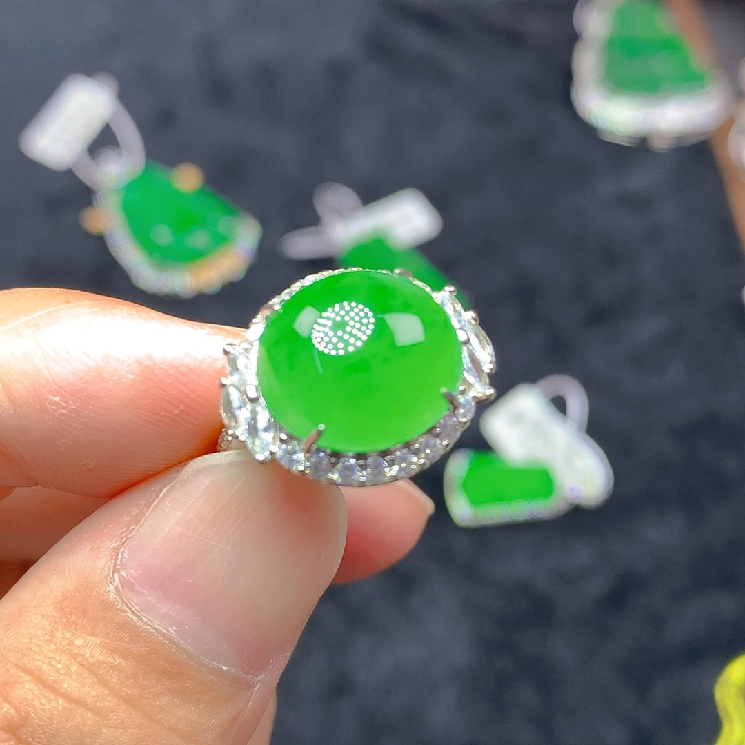 翡翠银S925镶嵌颈饰我