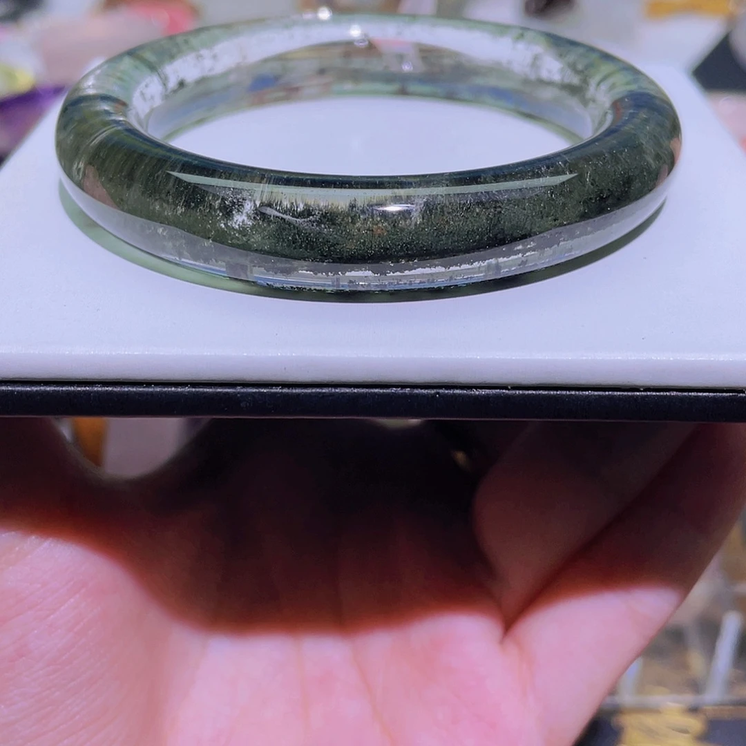 未镶嵌手镯水晶天然绿幽灵手镯