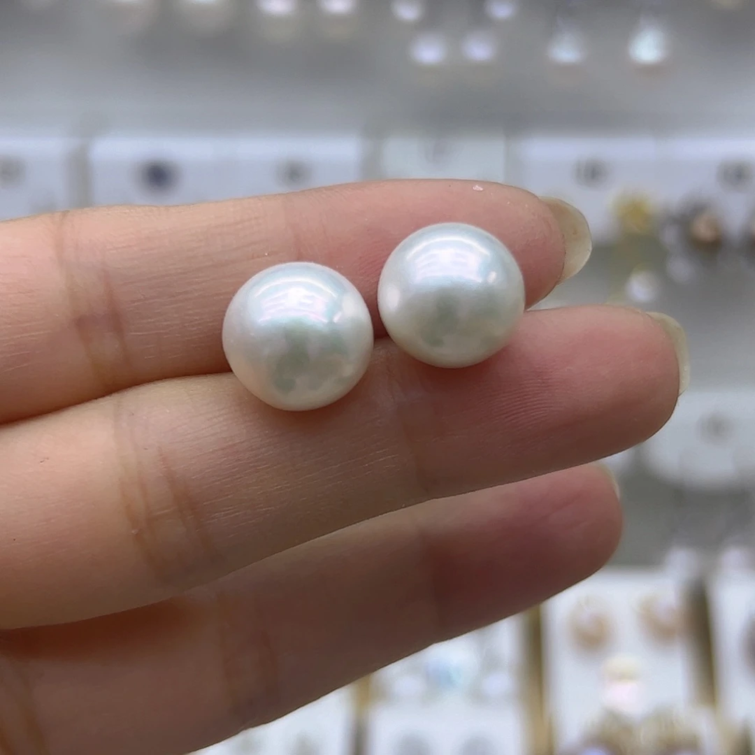 银S925镶嵌耳饰淡水珍珠
