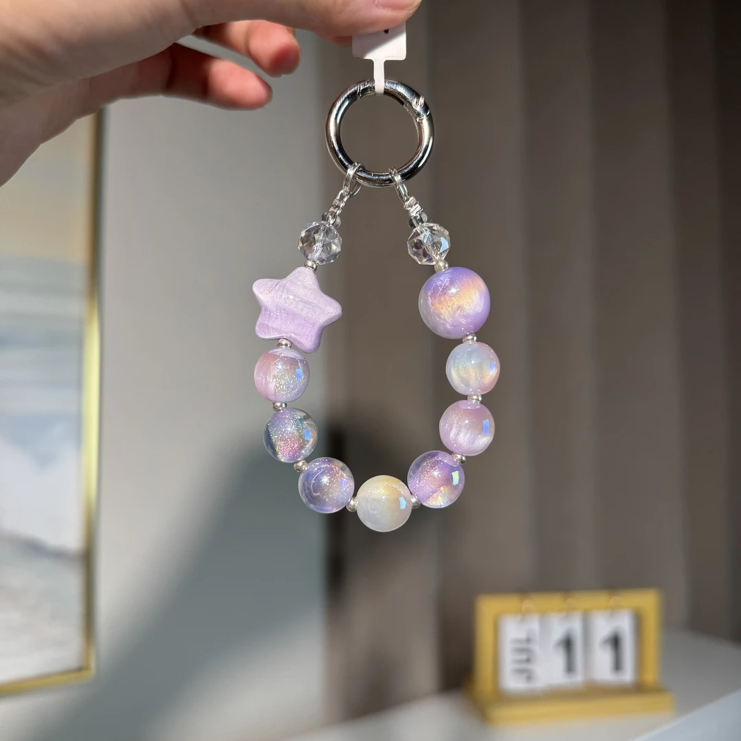 5231乐屿原创小众手工设计油画星星短款手机链创意个性手机挂绳