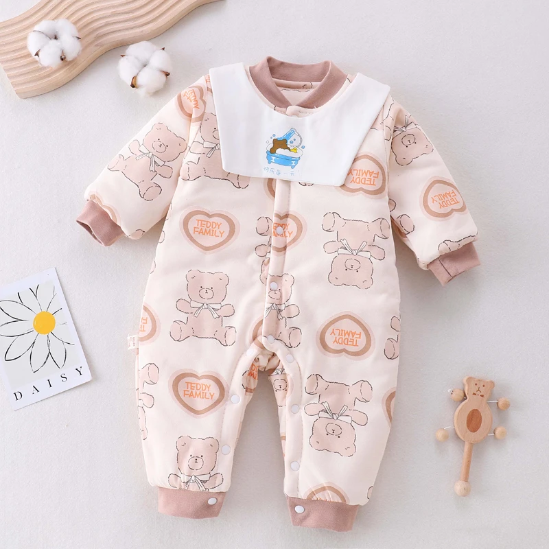 婴儿无骨200克水洗棉花春秋冬季婴儿宝宝初春衣服加棉10度左右穿