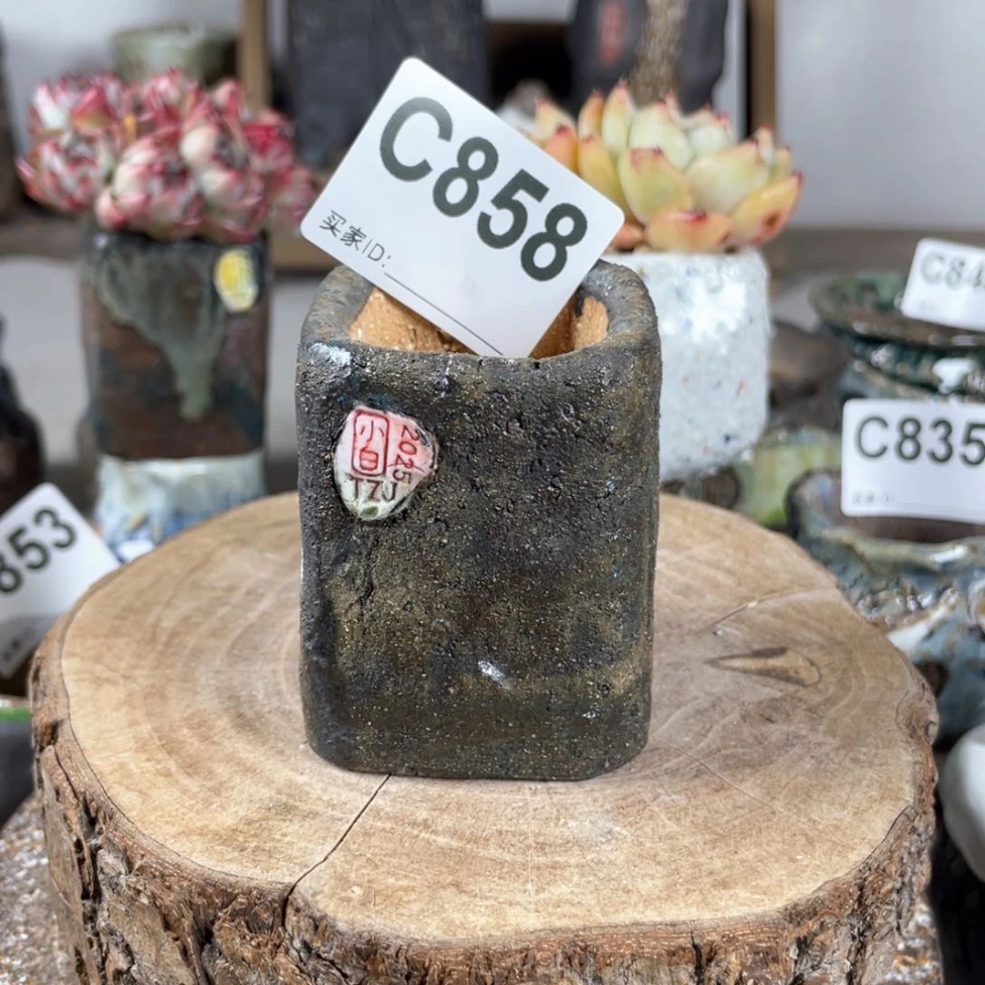 紫砂花盆小白孤品匣钵土 内口3.5