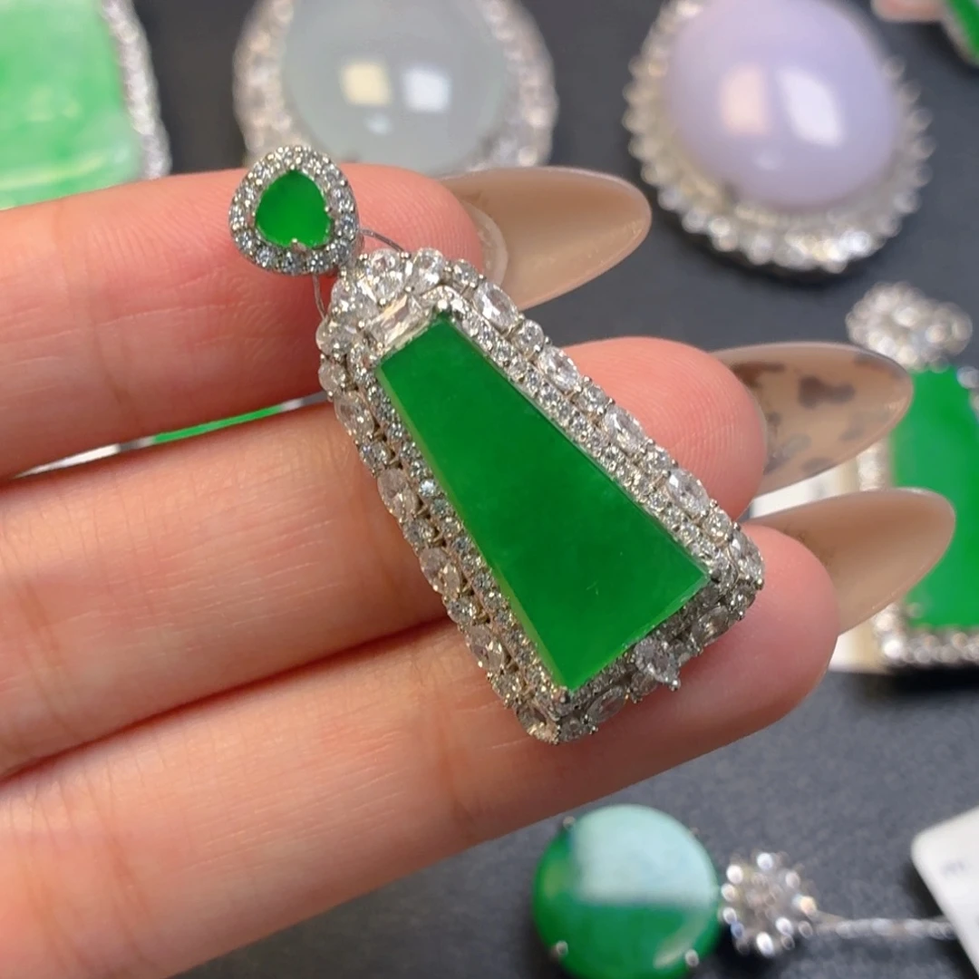 翡翠银S925镶嵌颈饰