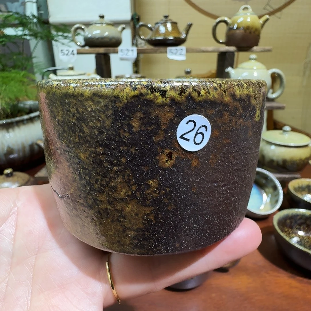 冯***！建水紫泥柴烧咖啡杯大瑕