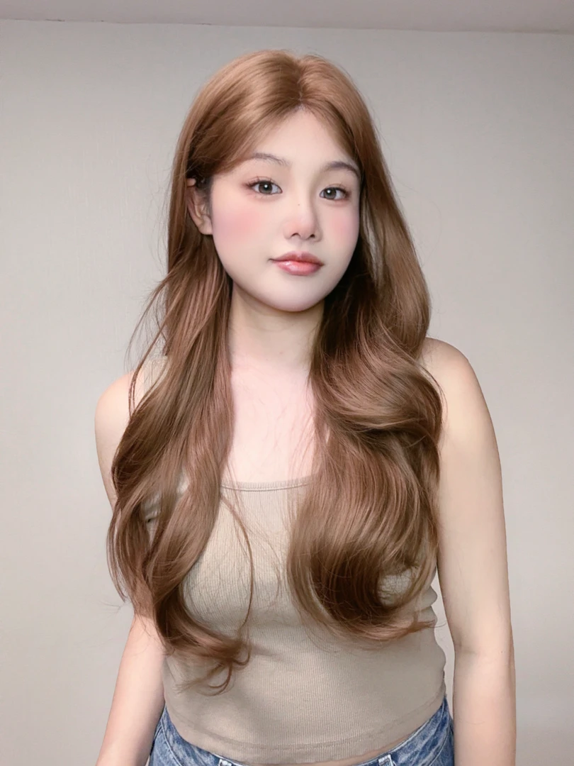 【露丝同款】盒子假发奶茶棕中分大波浪减龄气质女款全头套