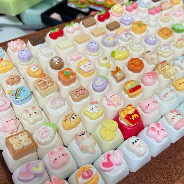 【自选5个】迷你键帽十字轴可爱卡通手工食玩