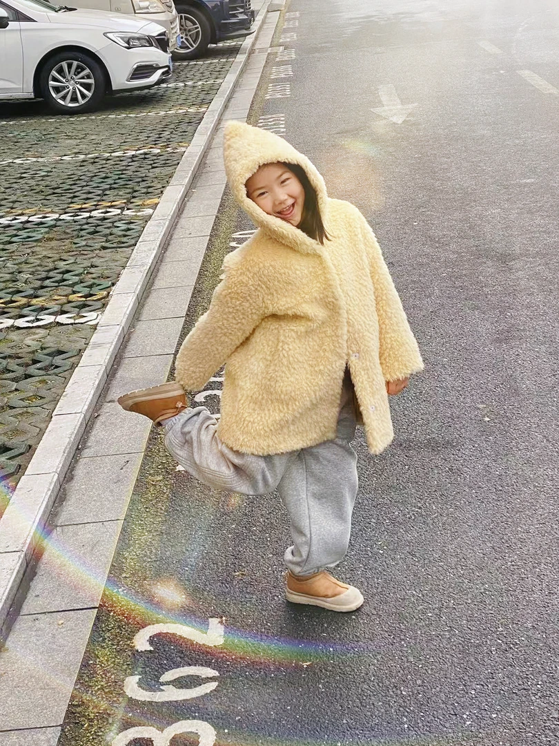 秋冬新款100全羊毛大衣男女同款巫师帽保暖首选