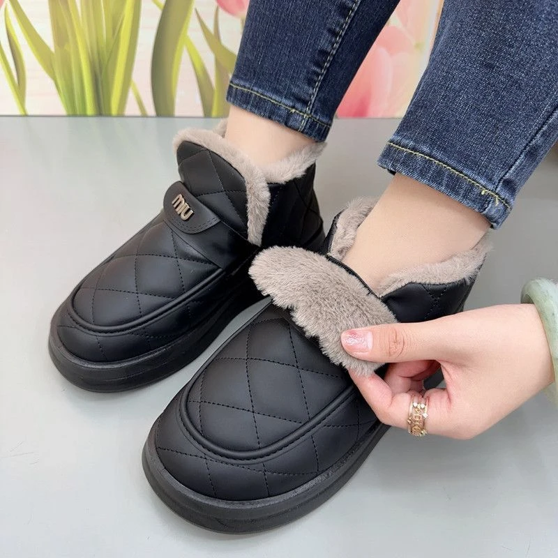 新百伦【断码清仓】雪地靴女冬季2025年新款加绒加厚东北大棉鞋防水