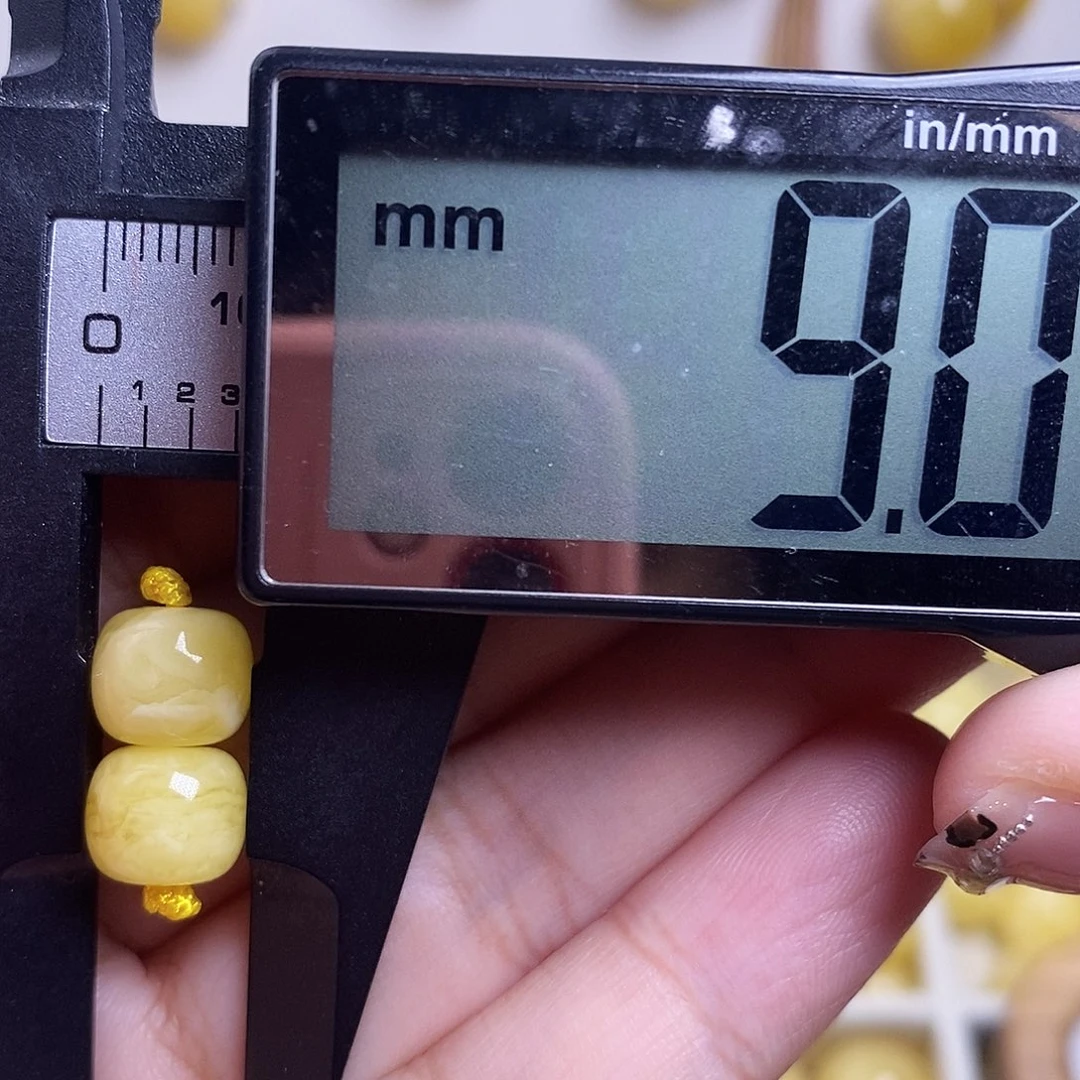 裸石琥珀未镶嵌蜜蜡对珠