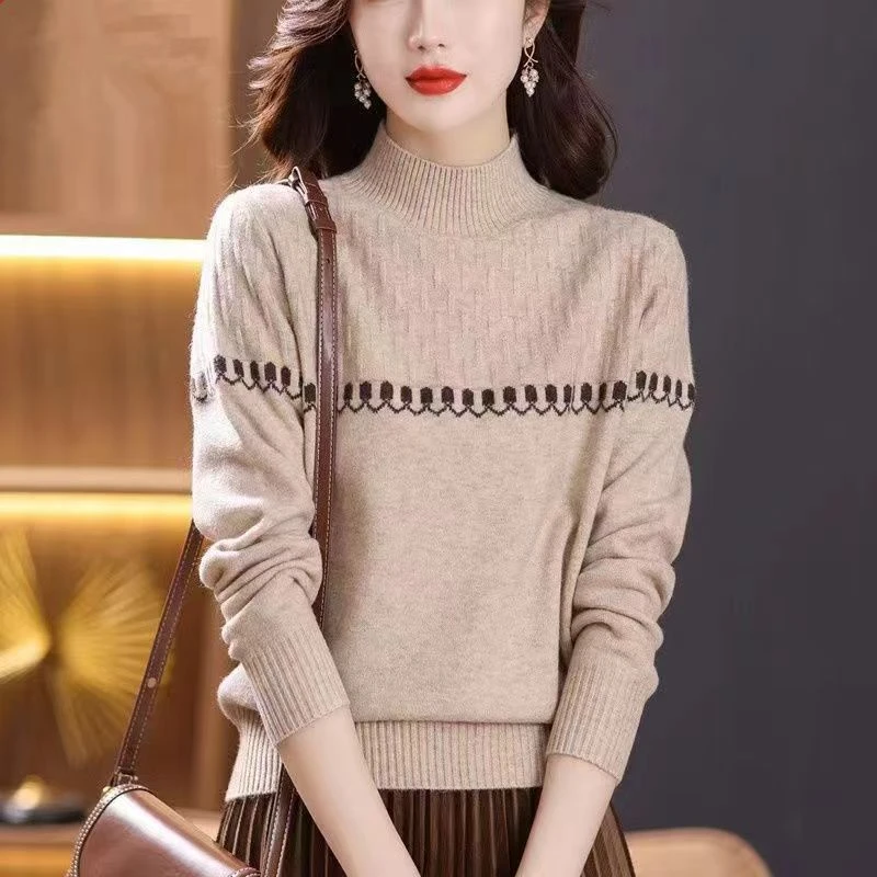 孤品！~清货时尚宽松百搭半高领针织衫毛衣