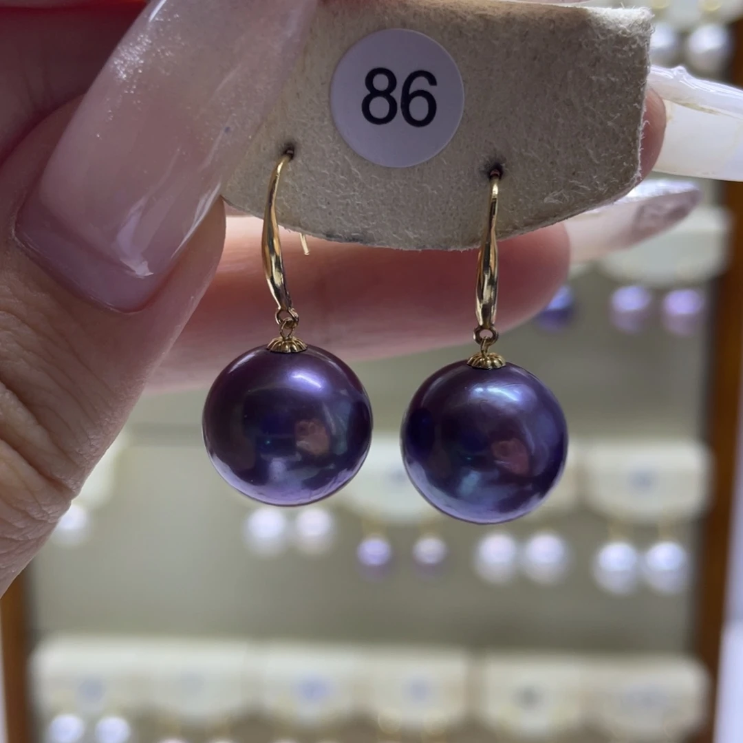 淡水珍珠耳饰18K金镶嵌