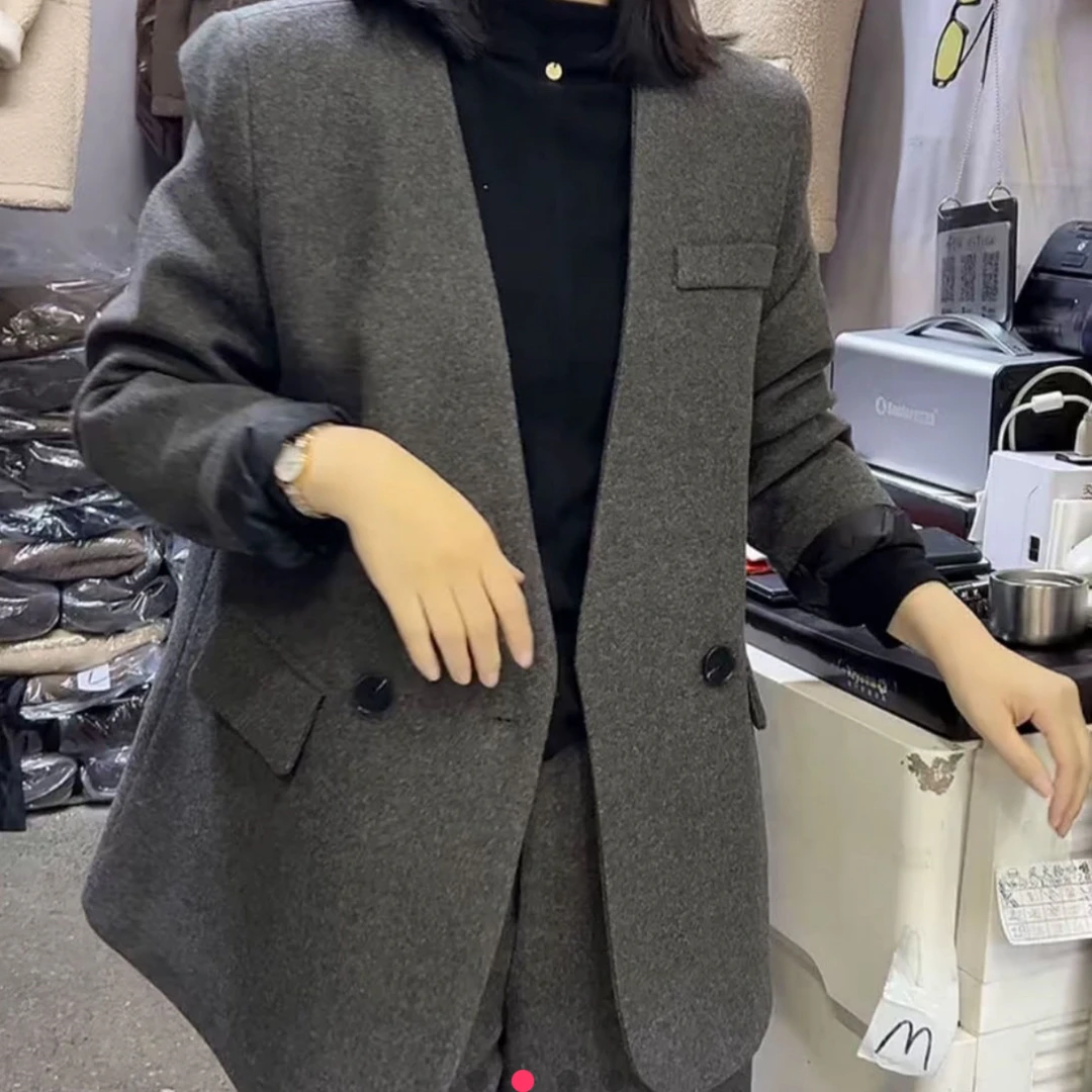 027V领毛呢西服外套