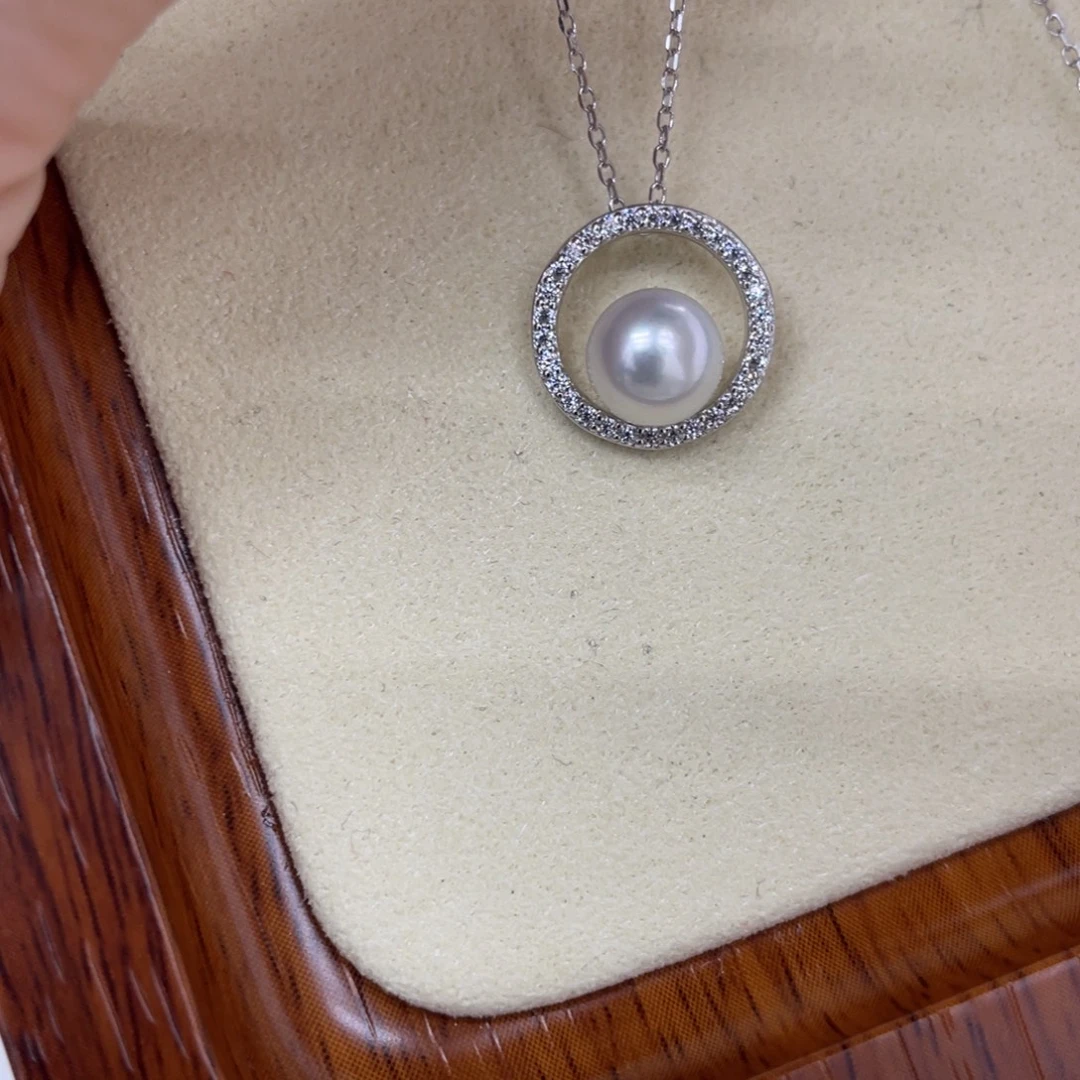 海水珍珠银S925镶嵌颈饰