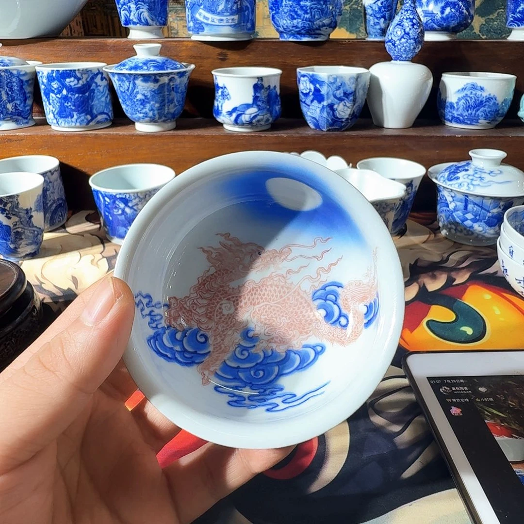 小***～泥塑主人杯手工手绘微瑕