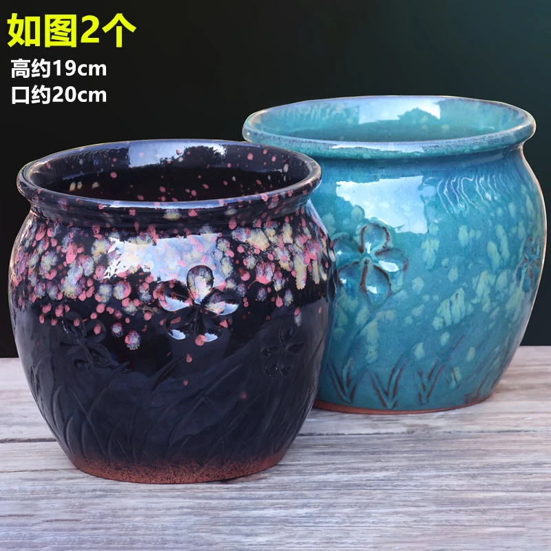 粗陶绿植花盆大口径透气陶瓷三角梅多肉植物专用213