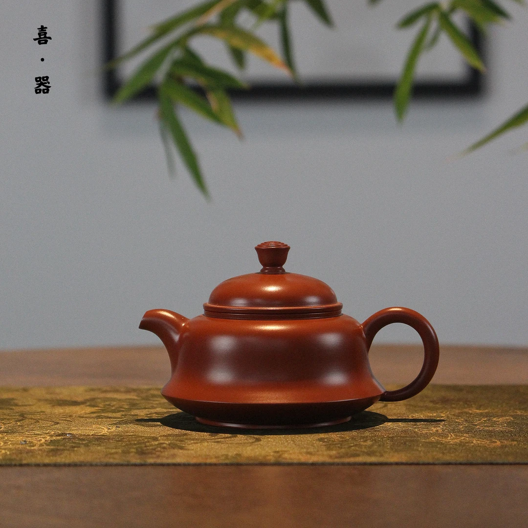 喜器章广鑫吴佩暖-金钟壶约100cc老安顺潮州手拉壶夫妻联印侘寂风