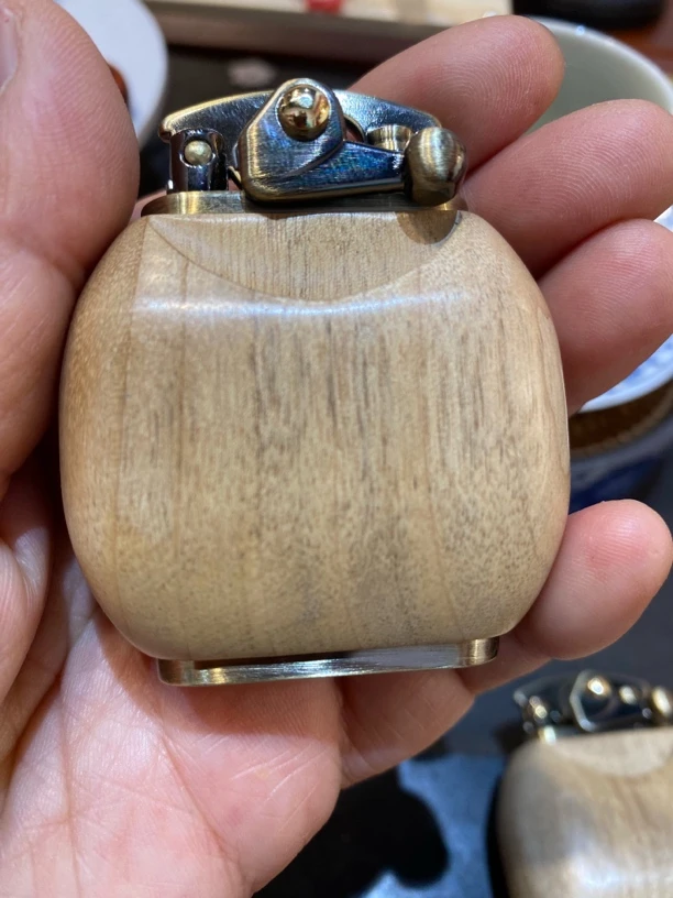金丝楠水波纹红木打火机佐罗机心摇臂煤油打火机男士礼物