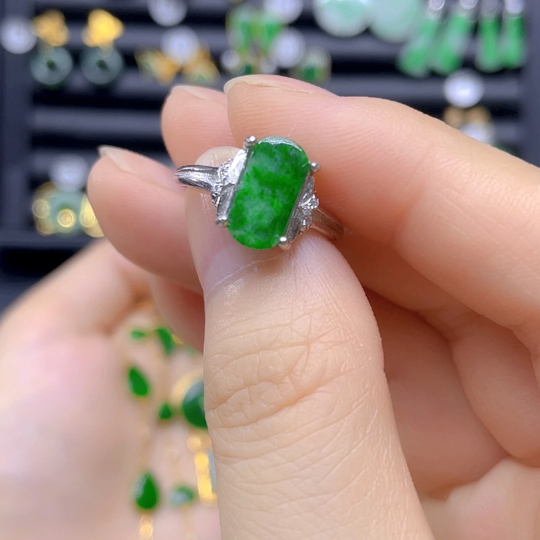 翡翠戒指银S925镶嵌