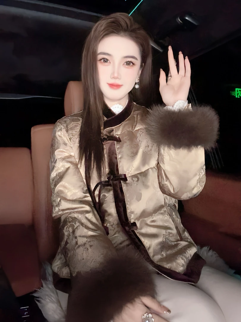 【大梦归离】冬季新中式高级感收腰重工提花加棉加厚外套0131