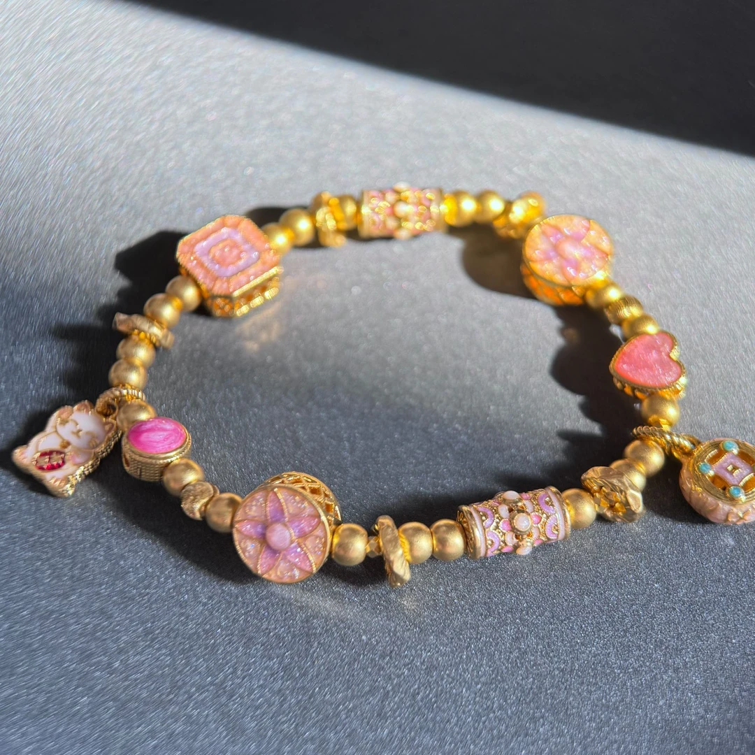 【999足金黄金】“招财猫猫”手链 【6.03】珐琅彩金/克价698，未含附加