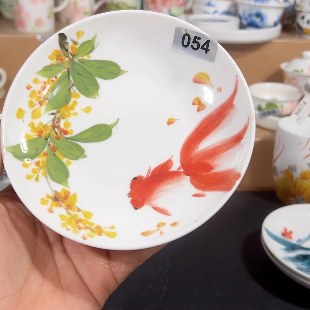 景德镇手工手绘陶瓷6寸小平盘