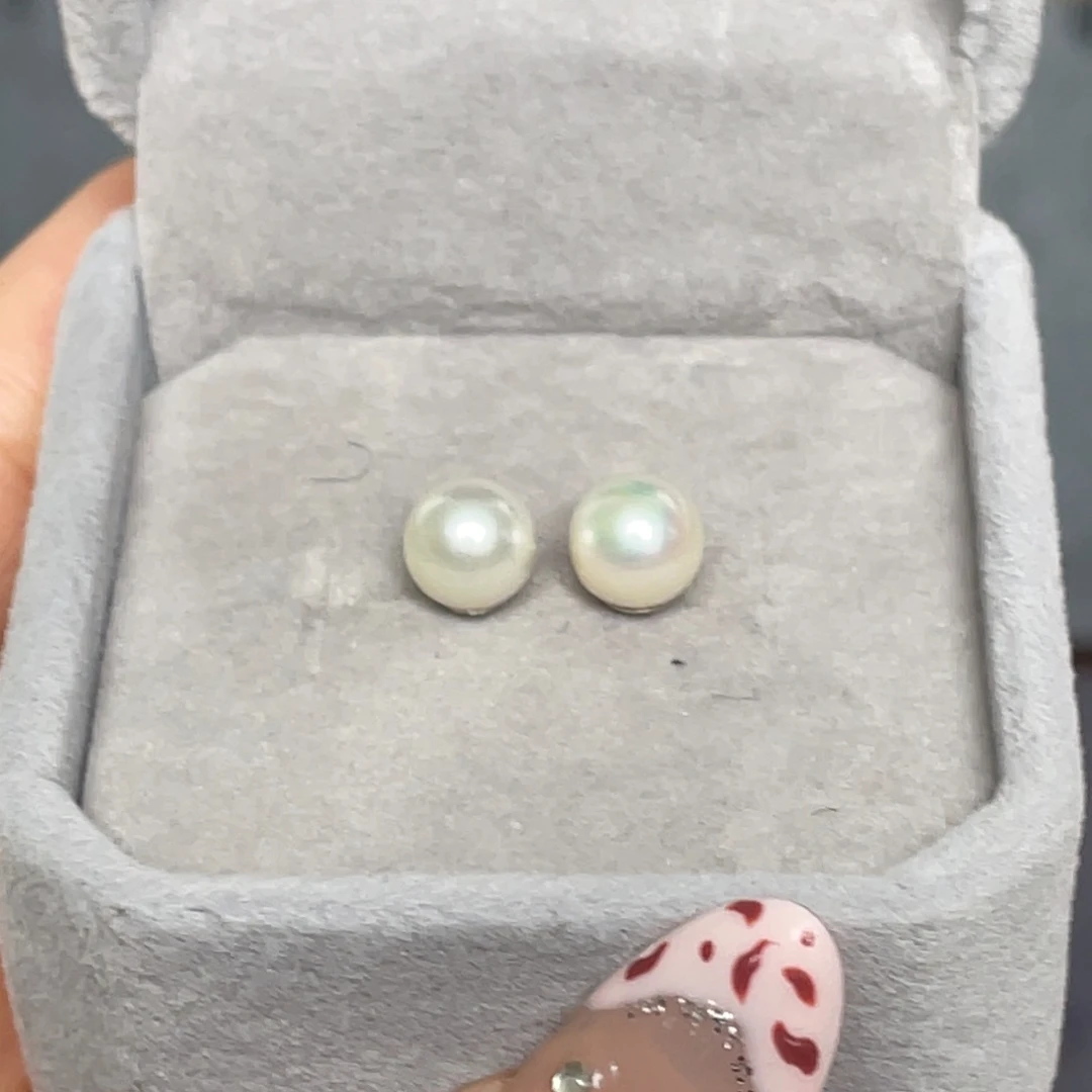海水珍珠耳饰银S925镶嵌