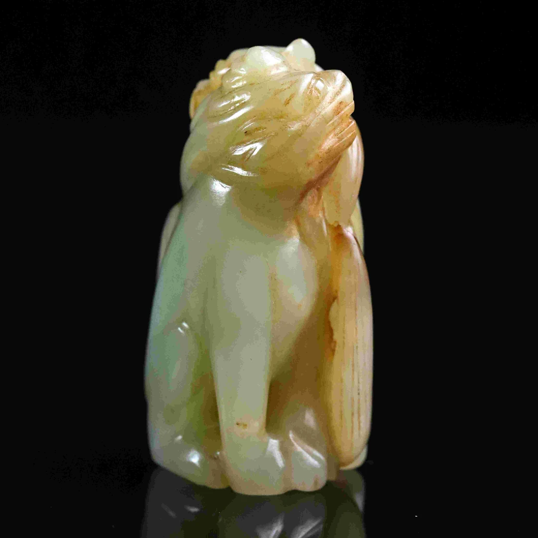 明代和田玉双兽把件-LM