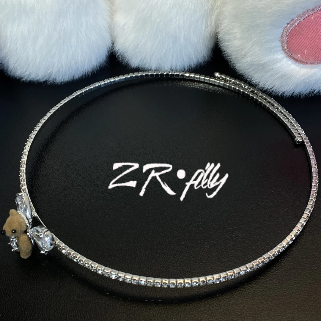 钛钢合成锆石项链 可爱卡通项链3153