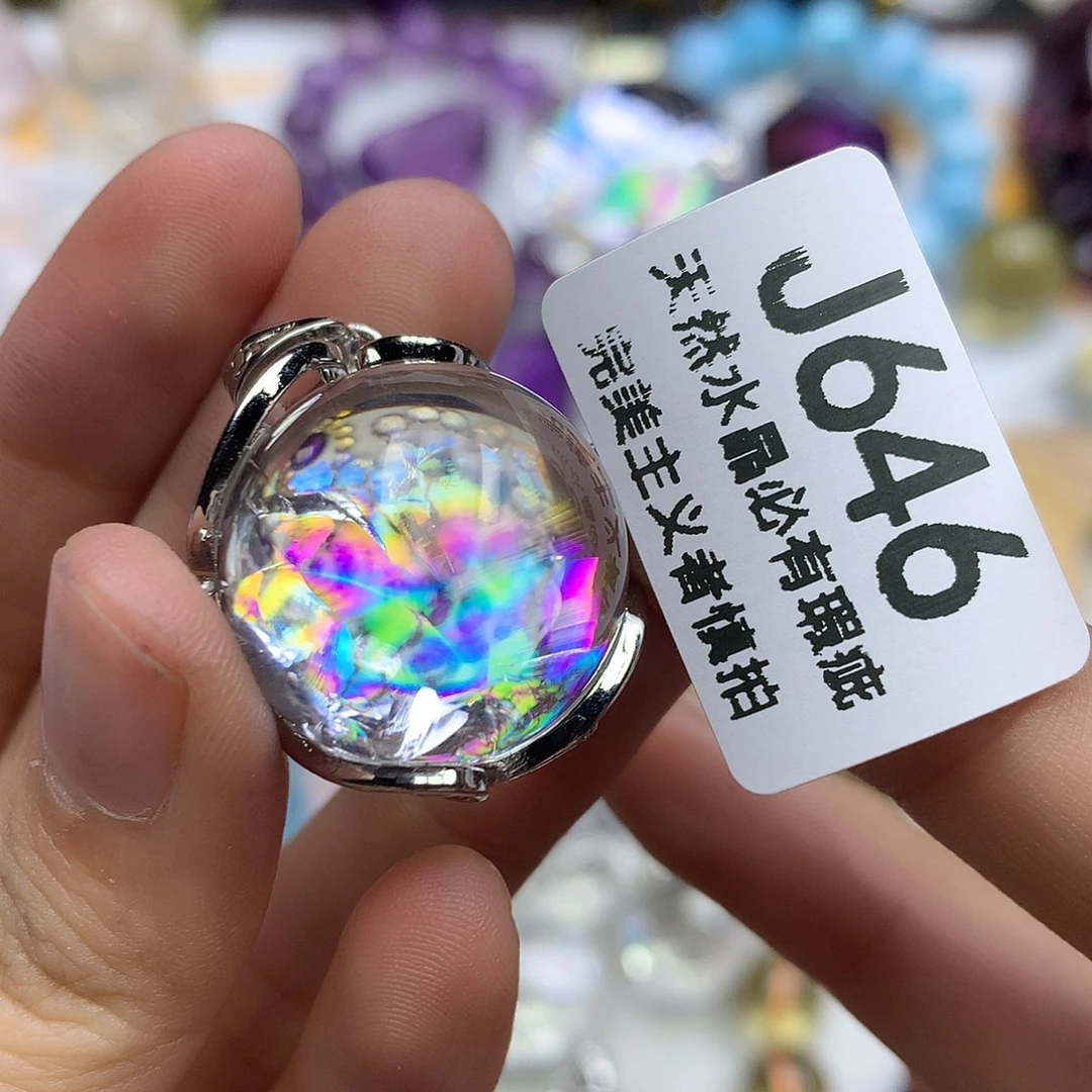 珠宝半成品水晶未镶嵌吊坠