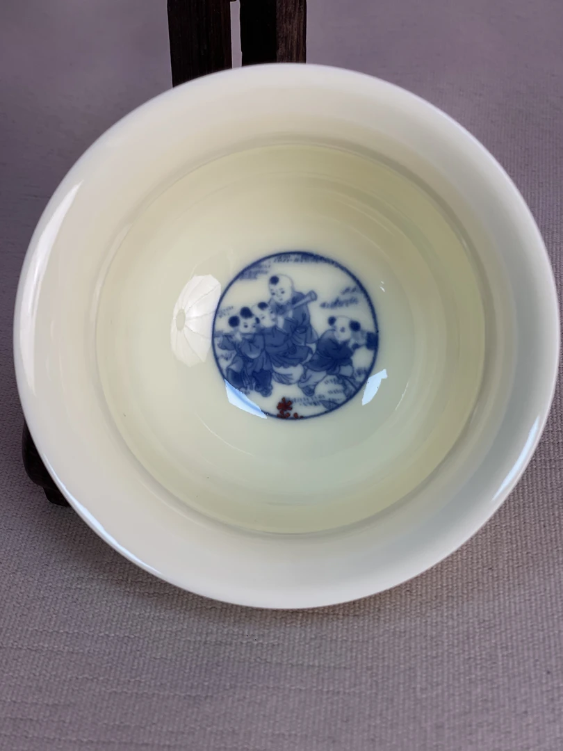 景德镇百子图青花瓷陶瓷泡茶主人杯办公室品茗单杯