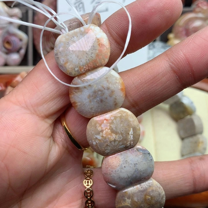 硅化珊瑚（珊瑚玉）颈饰未镶嵌