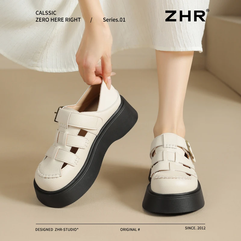 ZHR罗马2025镂空休闲透气小个子配鞋子女ins潮牌百搭