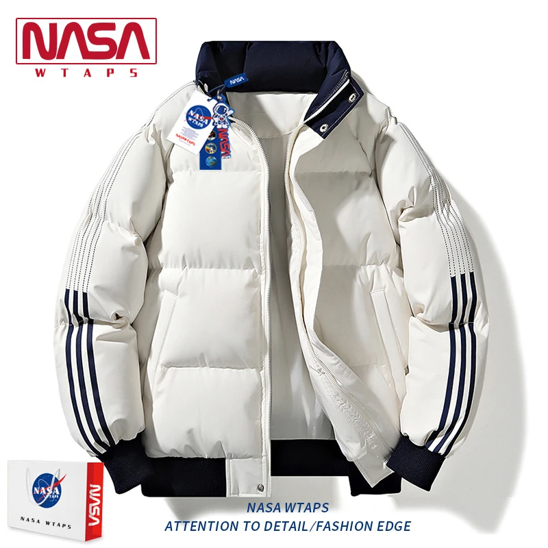 NASA WTAPS爆款立领羽绒棉服男冬季新款加厚保暖棉袄男生棉衣外套