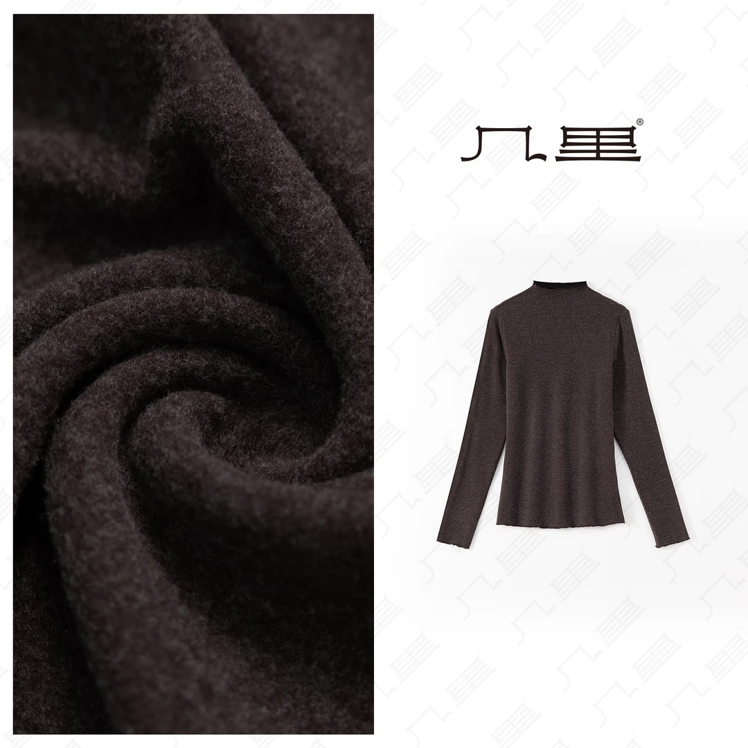 几里与麻【亲肤伴侣】纯色长袖打底针织衫 衣长59 胸围71 1111671