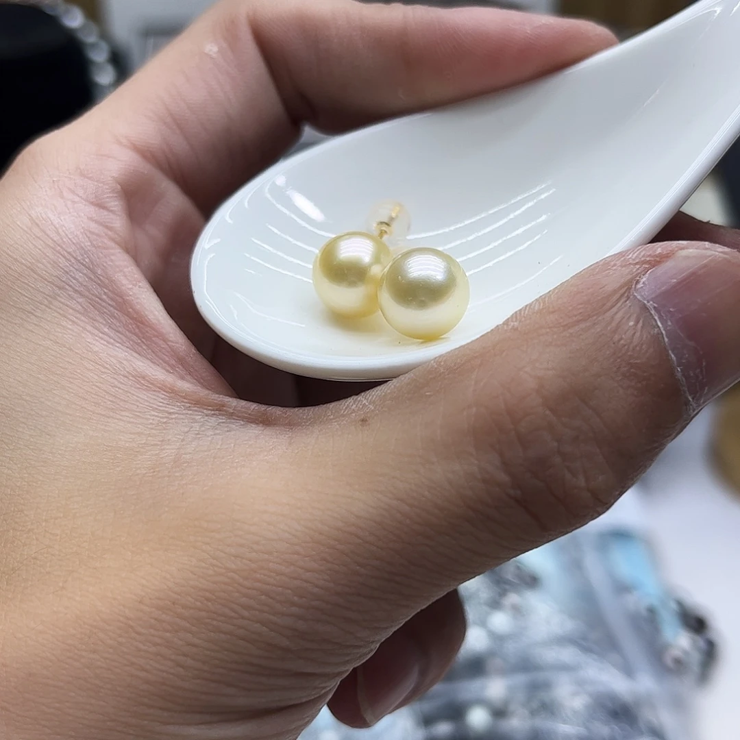 银S925镶嵌耳饰海水珍珠
