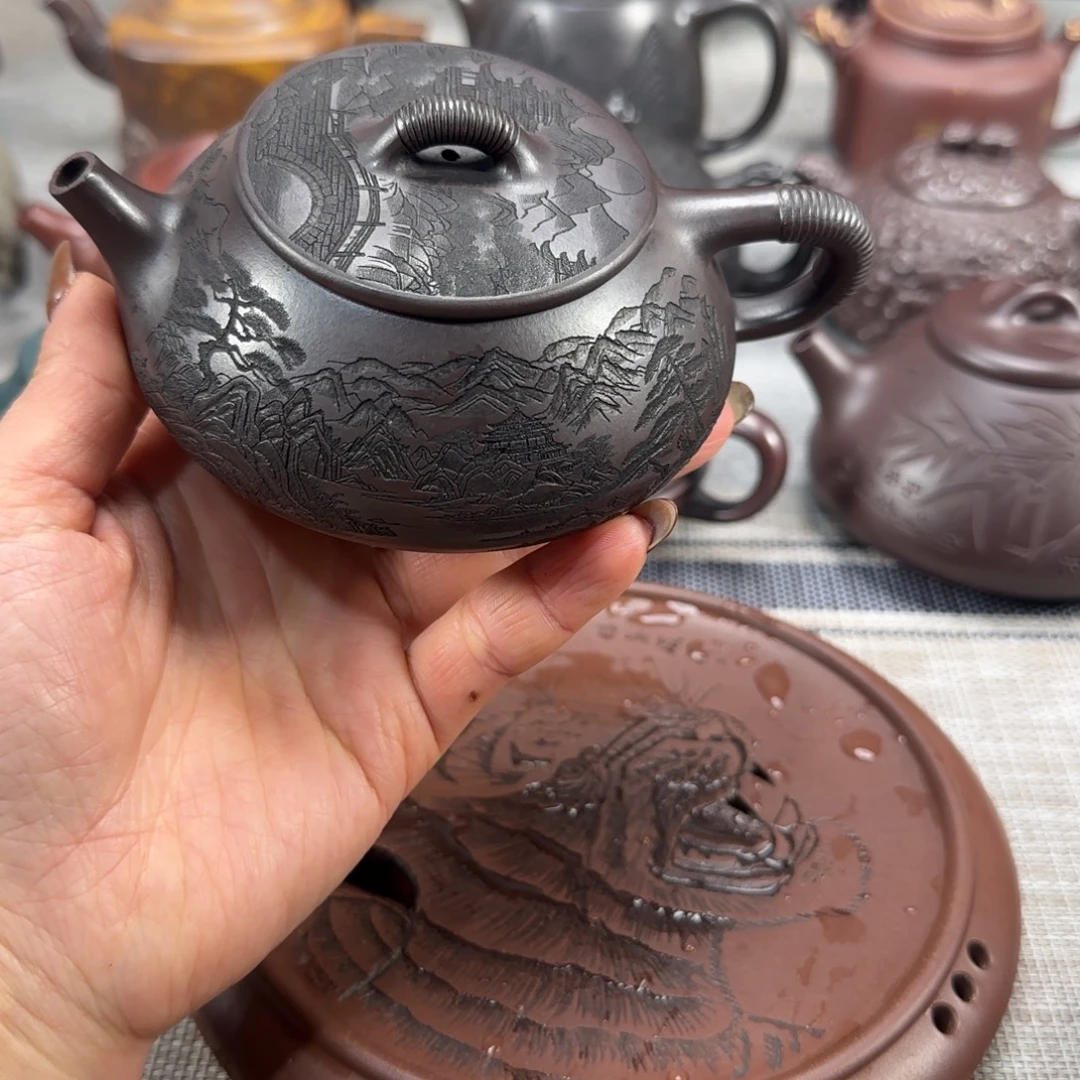 茶壶紫砂紫砂紫色紫砂