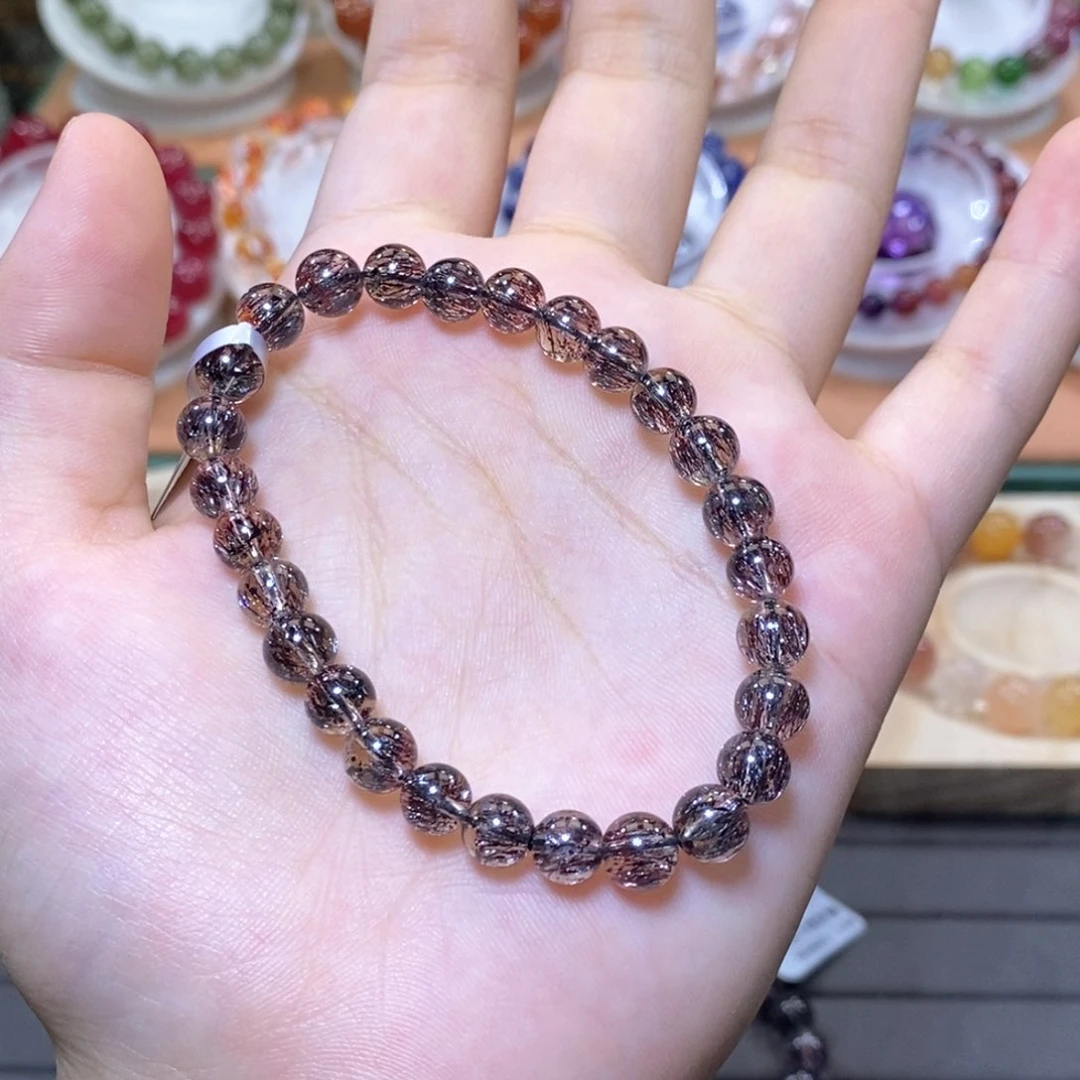 水晶手串未镶嵌超七黑红毒液