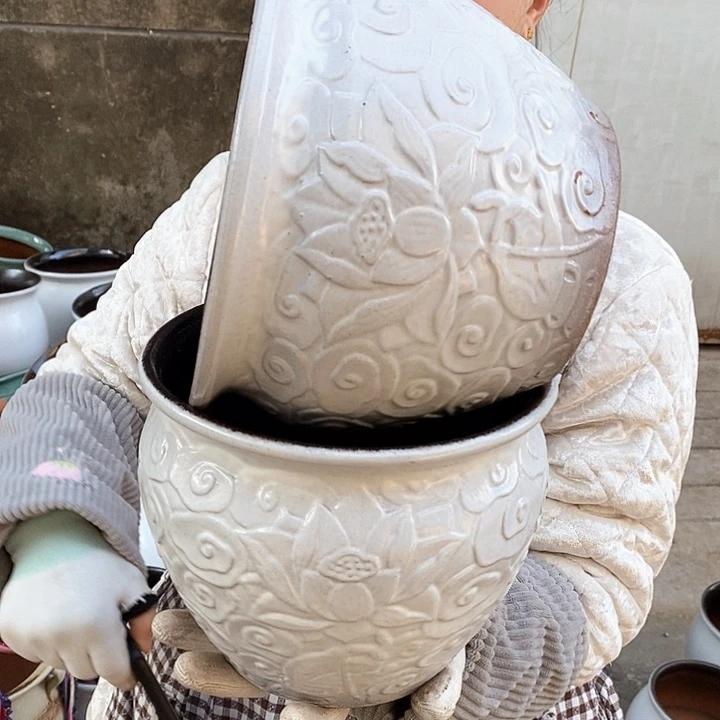 紫砂花盆瑕疵口20高16